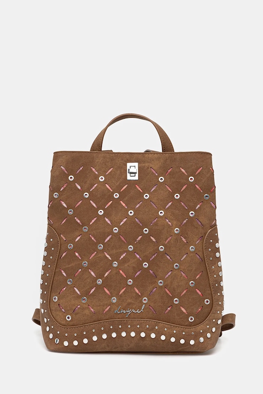 Рюкзак Desigual YANKEE METAL PATCH S синтетический коричневый 25WAKP31