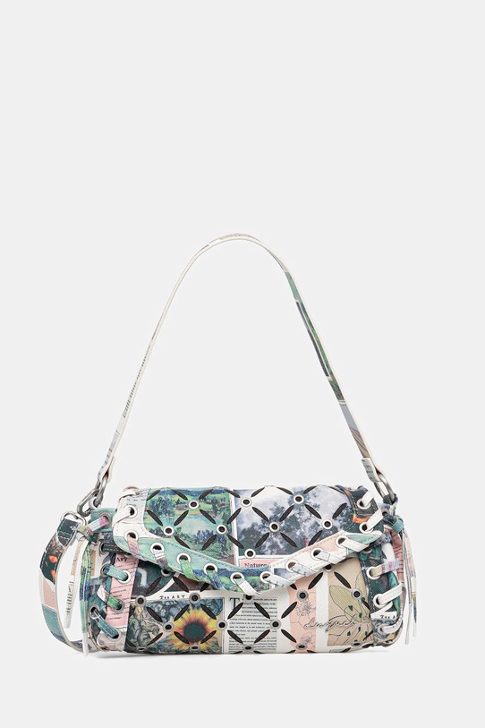 Desigual torebka JULIETT CUT OUT nie mieści A4 zielony 25WAXD02