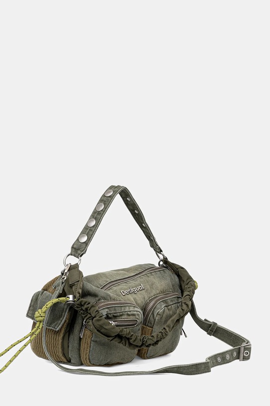 Desigual torebka jeansowa BRAVO HYBRID DENIM HAB 25WAXD03 zielony AW25
