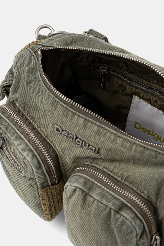 Desigual torebka jeansowa BRAVO HYBRID DENIM HAB 25WAXD03 zielony