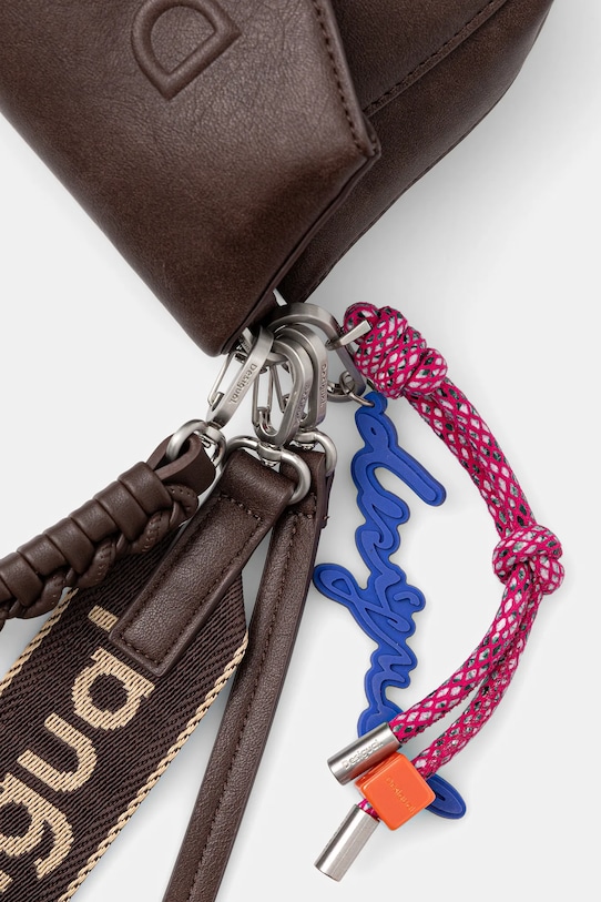 Desigual poșetă HALF LOGO TROKEL maro 25WAXP70