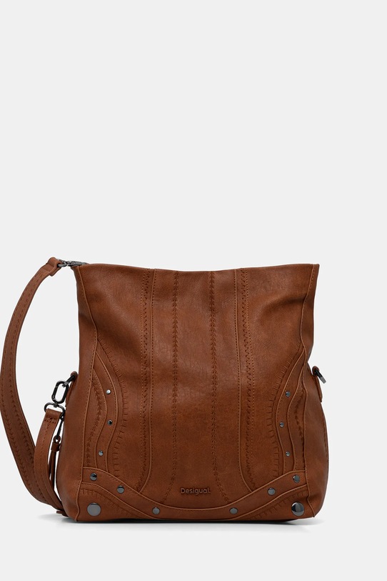 Kabelka Desigual EMBRO PATCH LOVERTY C imitácia kože hnedá 25WAXPA8