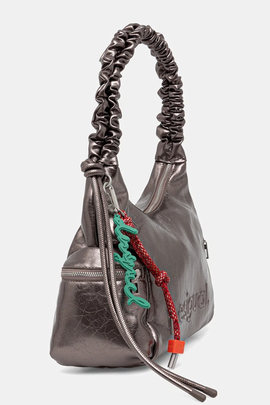Desigual torebka HALF LOGO MONTVILLE DARK SI 25WAXPAS srebrny AW25