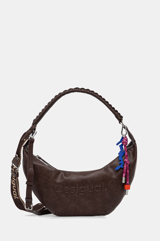Desigual torebka HALF LOGO ZANTE C nie mieści A4 brązowy 25WAXPAX
