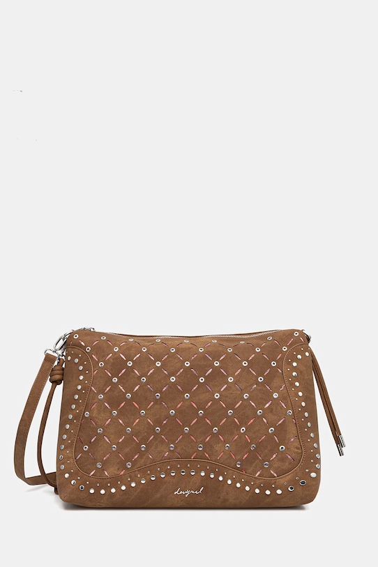 Desigual torebka YANKEE LEIRIA MINI CA mieści A4 brązowy 25WAXPB5