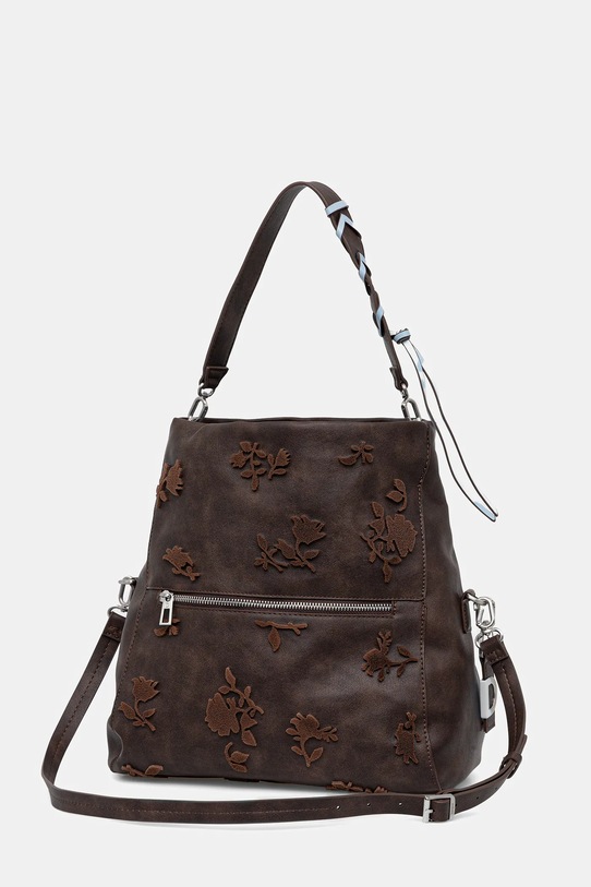 Akcesoria Desigual torebka STENCIL FLOWER LO 25WAXPBA brązowy