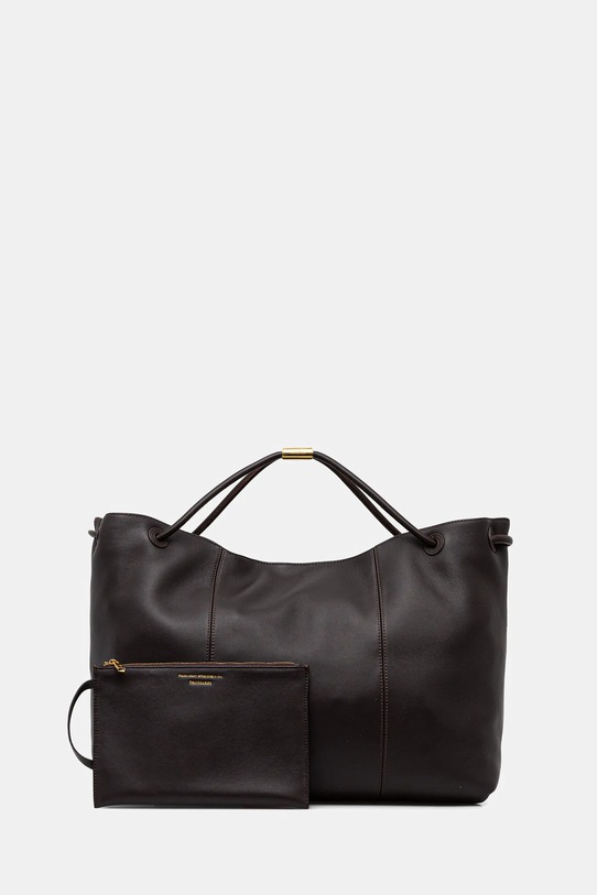 Trussardi poșetă de piele uni maro Z616E005993N