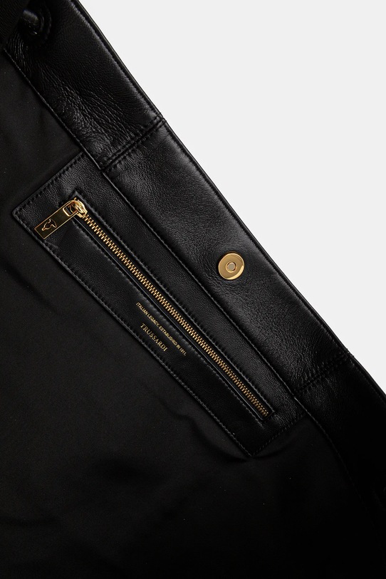 Δερμάτινη τσάντα Trussardi Z616E005993N μαύρο