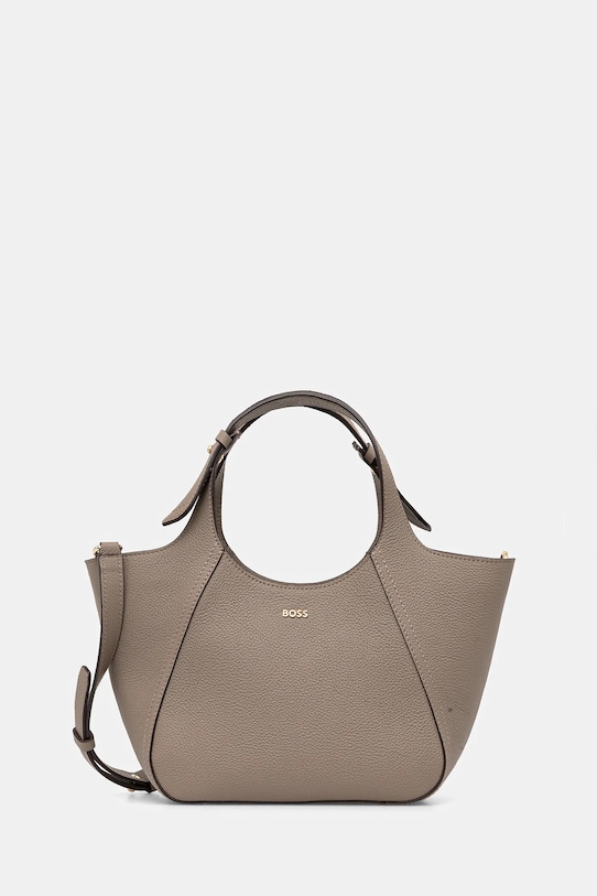 BOSS geantă de mână din piele întoarsă uni maro 50552118