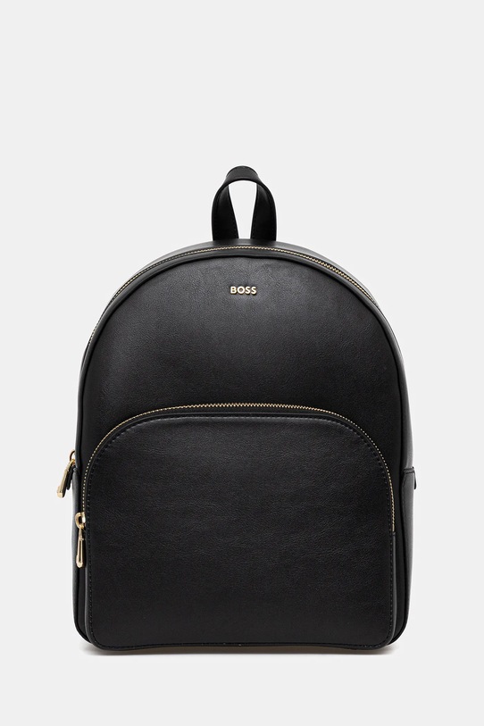 BOSS ghiozdan de piele uni negru 50552169