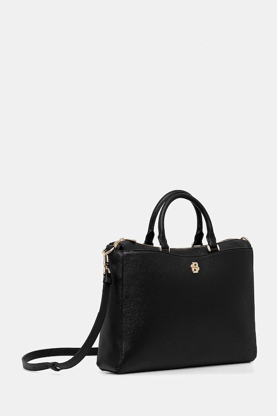 Δερμάτινη τσάντα BOSS 50552192 μαύρο AW25