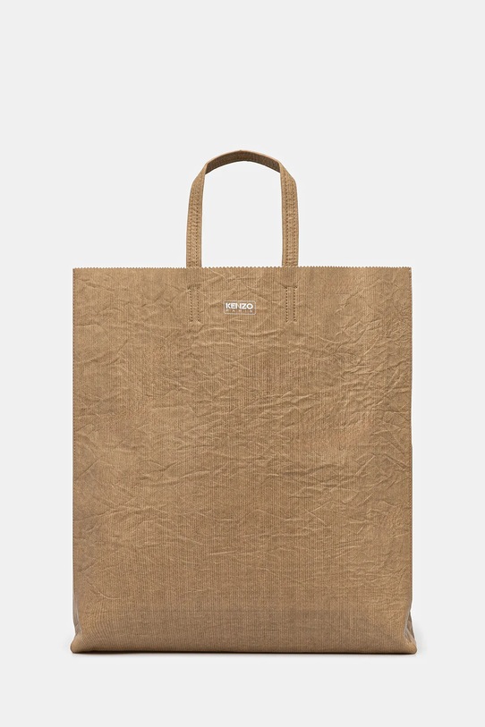 Kožená kabelka Kenzo Large Tote Bag vejde se A4 béžová FF62SA121L06