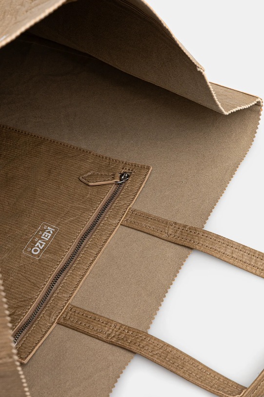 Kožená kabelka Kenzo Large Tote Bag FF62SA121L06 béžová