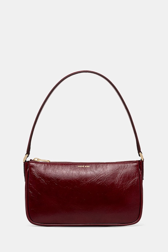 Kožená kabelka Anine Bing mini elly hladký burgundské A.13.11353
