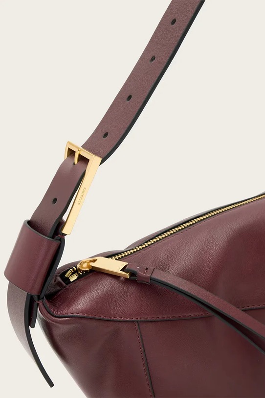 AllSaints torebka skórzana LUNA czerwony W190XD