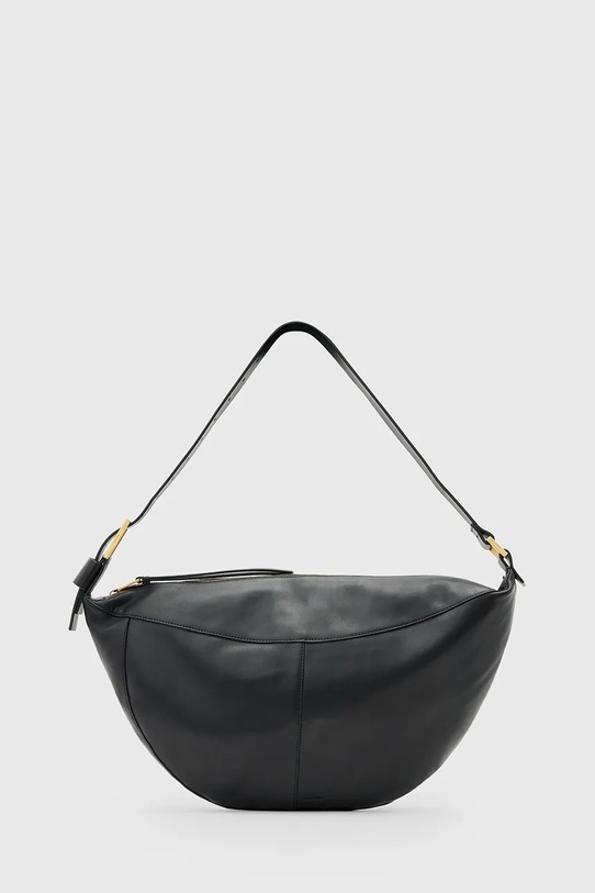 AllSaints torebka skórzana LUNA skóra licowa czarny W190XD