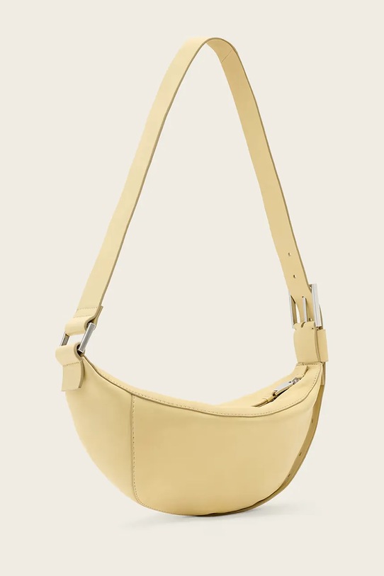 AllSaints Τσάντα κρουασάν γυναικεία δερμάτινη LUNA W192XD κίτρινο SS26