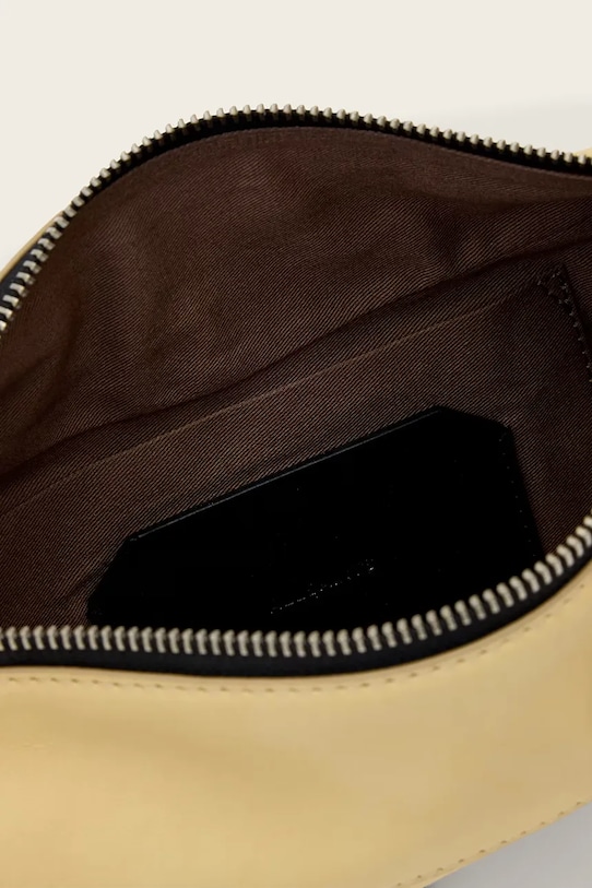 AllSaints Τσάντα κρουασάν γυναικεία δερμάτινη LUNA W192XD κίτρινο