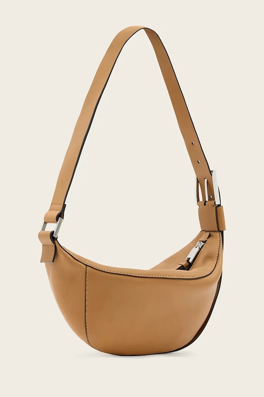 AllSaints geantă croissant pentru femei din piele LUNA W192XD portocaliu SS26