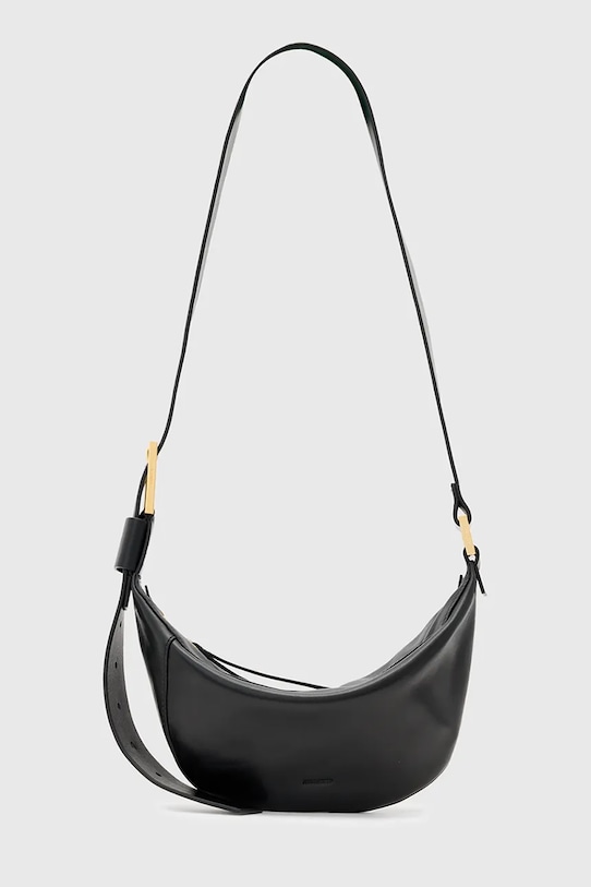 AllSaints torebka skórzana LUNA skóra licowa czarny W192XD