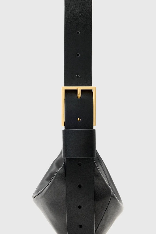 AllSaints torebka skórzana LUNA czarny W192XD