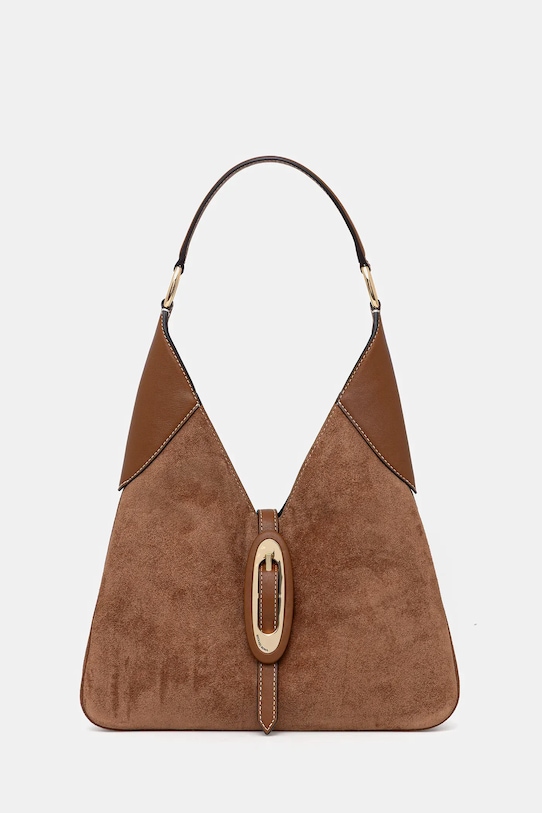 Semišová kabelka MICHAEL Michael Kors semišová koža hnedá 30F5GQ8L6S