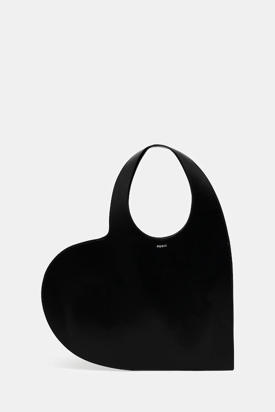 Кожаная сумочка Coperni Double Heart Tote гладкий чёрный COPBA113F6062