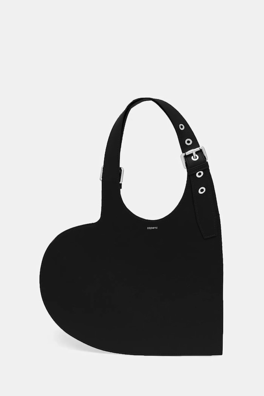 Кожаная сумочка Coperni Belt Heart Tote гладкий чёрный COPBA112F6062