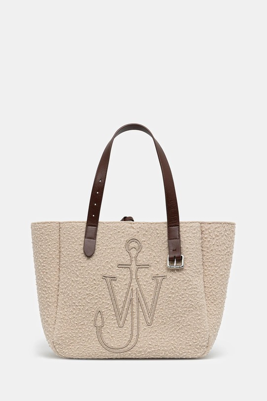 Шерстяная сумка JW Anderson Belt Tote текстиль бежевый HB0545.FA0468