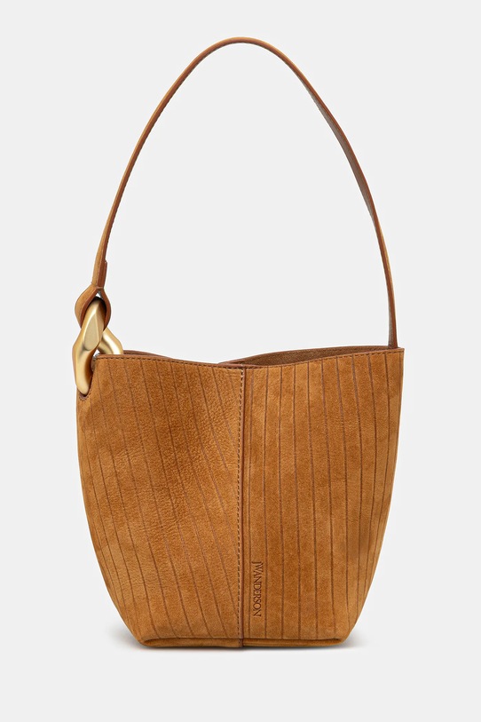 JW Anderson borsa in nabuk The Jwa Corner Small Bucket piccola impronta marrone HB0740.LA0375