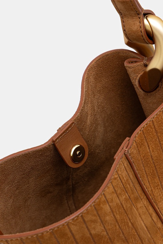 JW Anderson borsa in nabuk The Jwa Corner Small Bucket HB0740.LA0375 marrone