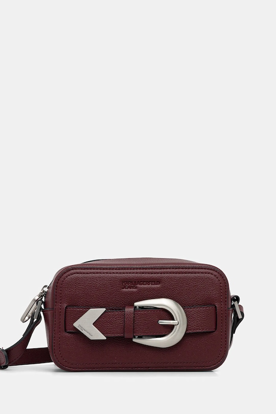 Torba Karl Lagerfeld Jeans bez uzorka bordo A4W30144
