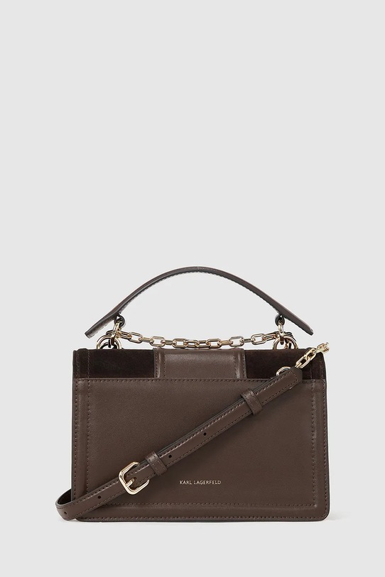 Δερμάτινη τσάντα Karl Lagerfeld A4W30278 καφέ AW25