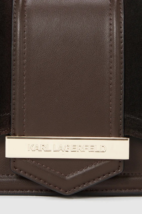 Αξεσουάρ Δερμάτινη τσάντα Karl Lagerfeld A4W30278 καφέ