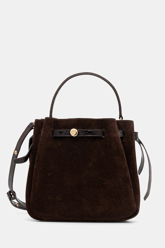 Tory Burch torebka Romy Suede Bucket skóra licowa brązowy 169275.200