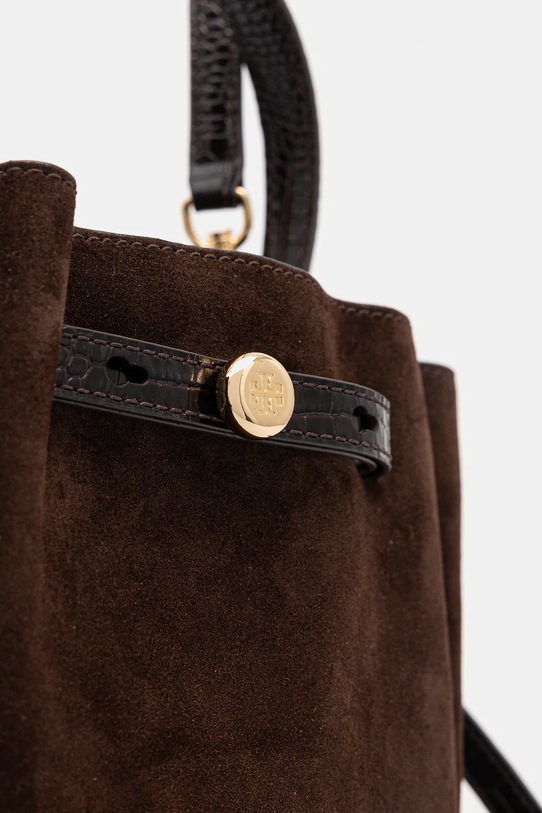 Tory Burch torebka Romy Suede Bucket brązowy 169275.200