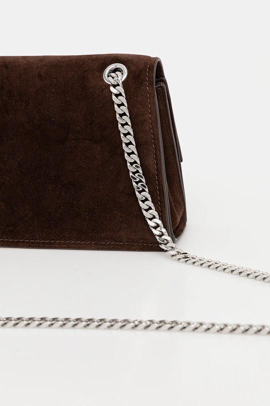 Аксесуари Шкіряна сумочка Tory Burch Kira Turnlock Suede 169176.200 коричневий