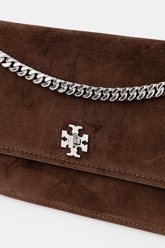 Шкіряна сумочка Tory Burch Kira Turnlock Suede коричневий 169176.200