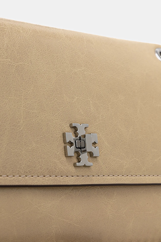 Kožená kabelka Tory Burch Kira Turnlock béžová 169450.200