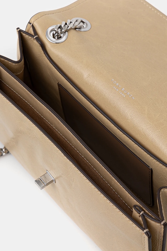 Kožená kabelka Tory Burch Kira Turnlock 169450.200 béžová