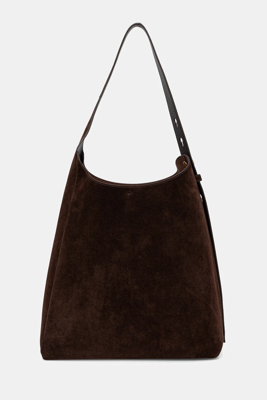 Τσάντα σουέτ Tory Burch Romy Suede Hobo Bag δέρμα σαμουά καφέ 175320.201