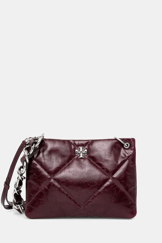 Kožená kabelka Tory Burch Kira Diamond Quilt přírodní kůže fialová 174842.500