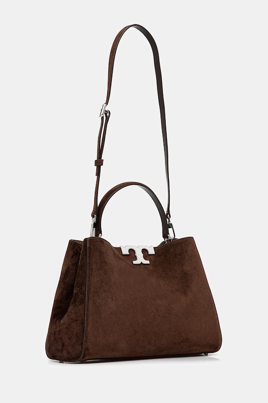 Tory Burch torebka zamszowa Eleanor Suede 174278.203 brązowy AW25