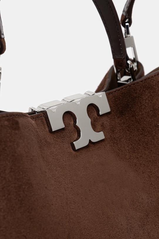 Tory Burch torebka zamszowa Eleanor Suede brązowy 174278.203