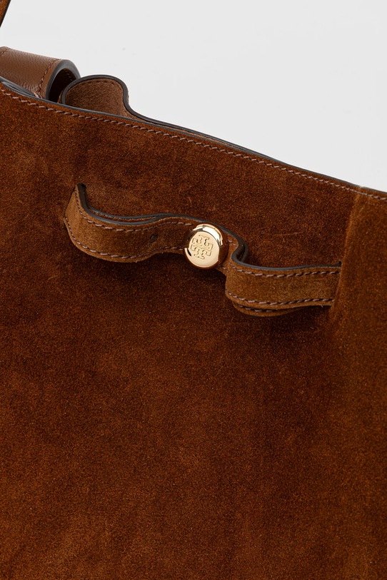 Τσάντα σουέτ Tory Burch Romy Suede Tote καφέ 178158.200