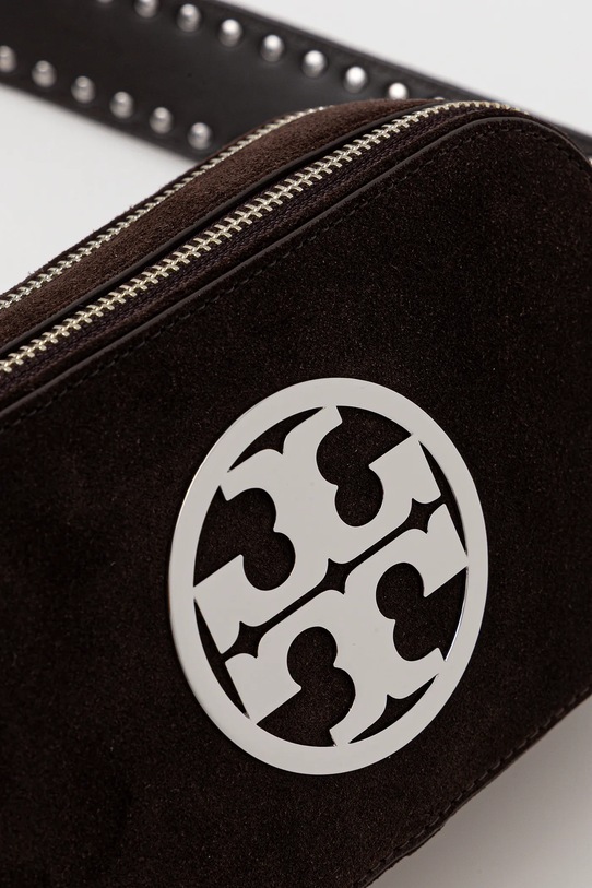 Kožená kabelka Tory Burch Miller Suede Mini hnědá 174301.201