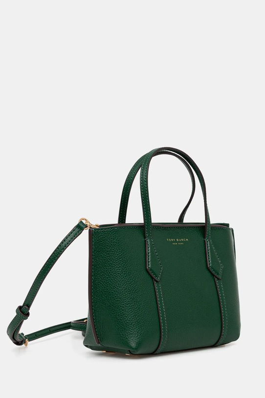 Usnjena torbica Tory Burch Perry Mini Tote 177399.300 zelena AW25