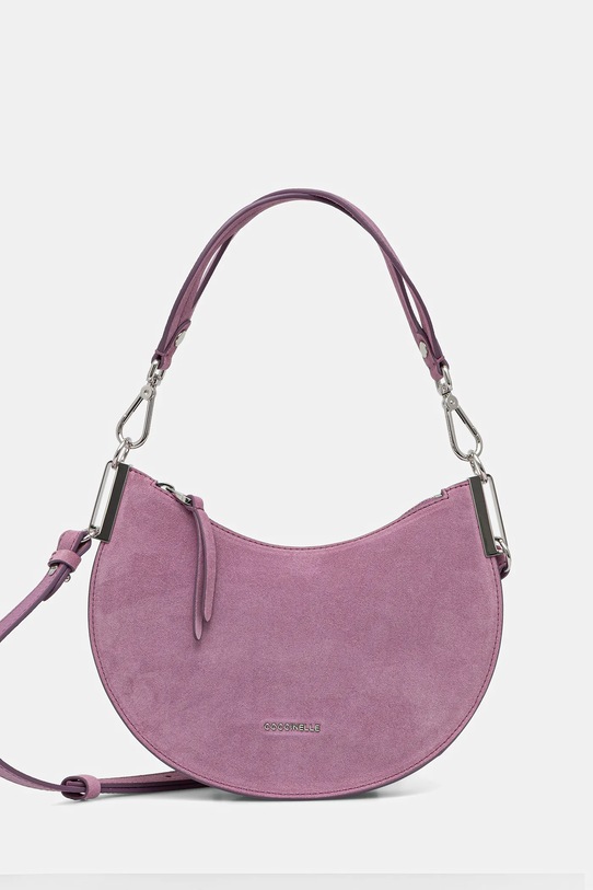 Coccinelle torebka zamszowa nie mieści A4 fioletowy E1.QKG.13.03.01