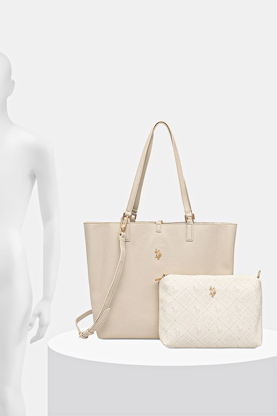 U.S. Polo Assn. poșetă cu două fețe Malibu BEUM08706WVP bej