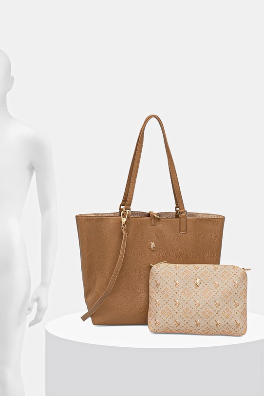 U.S. Polo Assn. poșetă cu două fețe Malibu BEUM08706WVP maro